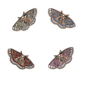 Moth Pin - Occult Luna Moth / Butterfly Enamel Pin in 4 Colors RS2109