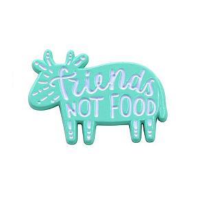 "Friends Not Food" Vegan / Vegetarian Pride Pin RS2109