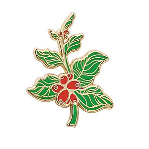 Plant Enamel Pin - Coffee Berry - Coffee Branch Lapel Pin Enamel Pin RS2109