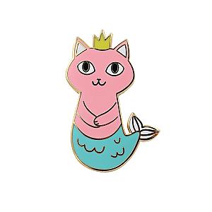 Animals Enamel Pin - Mermaid Cat -  Real Sic Mermaid Cat Enamel Pin RS2109