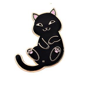 Animals Enamel Pin - Playful Cat Enamel Pin - Cute &amp; Funny Cat Lapel Pin by Real Sic RS2109