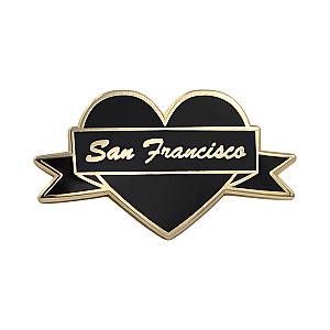 Love Enamel Pin - I Heart San Francisco – Black &amp; Gold City Pin RS2109