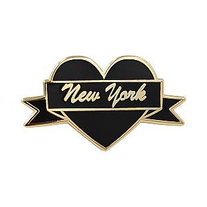 Love Enamel Pin - I Heart New York – Black &amp; Gold City Pin RS2109