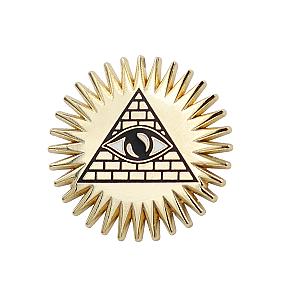 Real Sic Occult Pyramid &amp; Eye Enamel Pin Mason Pin - Masonic Lapel Pin RS2109