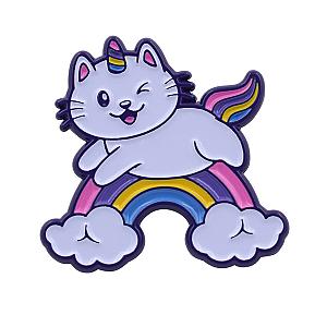 Animals Enamel Pin - Unicorn Cat Kitty Rainbow Pin - Kawaii Cartoon Animal Lapel Pin RS2109