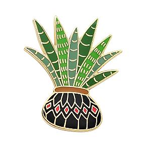 Plant Enamel Pin - Aloe Vera Plant Enamel Pins By Real Sic - Pins For Your Life RS2109