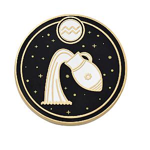 Astrological Sign Enamel Pin - Aquarius Astrological Sign Pin - Star Sign / Astrology Enamel Pins for Birth Sign / Birthday Gift RS2109