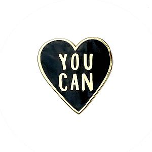 Quote Enamel Pin - You Can Heart Black Enamel Pin OE2109