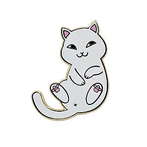 Animals Enamel Pin - Playful Cat Enamel Pin - Cute &amp; Funny Cat Lapel Pin by Real Sic RS2109