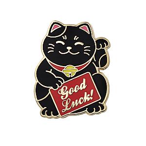 Animals Enamel Pin - Kawaii Cute Lucky Cat Pin - Good Luck Waving Cat Enamel Pin Lapel Pins RS2109