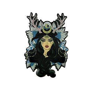 Enchantress Pin - Sorceress Wiccan Druid or Witchy Enamel Pin  For Halloween RS2109