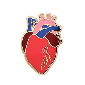 Anatomical Heart Pin - Realistic, Scientific Heart Enamel Lapel Pin for Valentine's Day RS2109