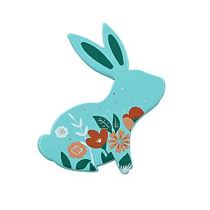 Animals Enamel Pin - Spring Bunny with Flowers Enamel Pin - Floral Rabbit Lapel Pin Brooches RS2109