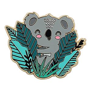 Animals Enamel Pin - Australian Koala Bear in Leaves Lapel Enamel Pin for Hats, Bags, Tops, Backpacks and Jackets RS2109