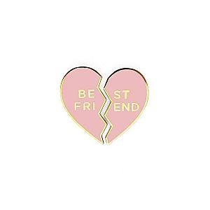 Quote Enamel Pin - Best Friends Heart Pink Enamel Pin OE2109