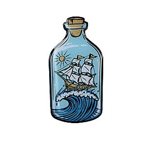 Ship in a Bottle Enamel Pin - Sailing, Ocean, Nautical Lapel Pin RS2109