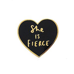 Quote Enamel Pin - She is Fierce Heart Enamel Pin OE2109