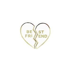 Love Enamel Pin - Best Friends Heart White Enamel Pin OE2109