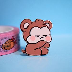 Animals Enamel Pin - Cute Grumpy Monkey Enamel Pin TT2109