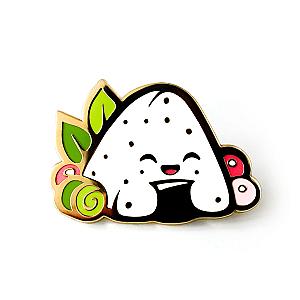 Foods Enamel Pin - Onigiri Sushi Hard Enamel Pin CP2109