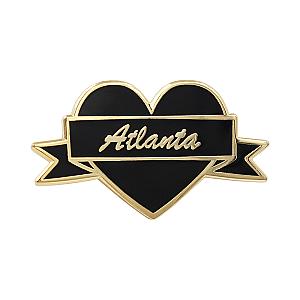 Love Enamel Pin - I Heart Atlanta – Black &amp; Gold City Pin RS2109
