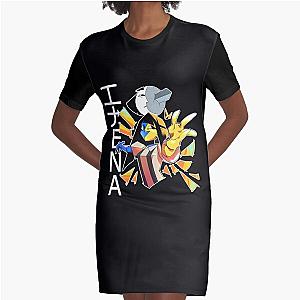 Ena Moony Cute Art T-Shirt Graphic T-Shirt Dress