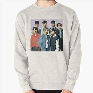 Enhypen Sweatshirts - 2021 ENHYPEN Group  Purple Background Pullover Sweatshirt RB3107