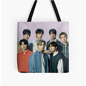 Enhypen Bags - 2021 ENHYPEN Group  Purple Background All Over Print Tote Bag RB3107