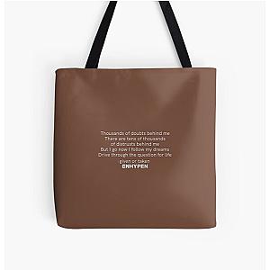 Enhypen Bags - ‘Given Or Taken’ Lyrics All Over Print Tote Bag RB3107
