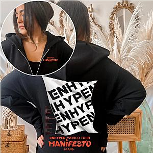Enhypen Hoodies - Manifesto Printed Double Sides Zipped Hoodie