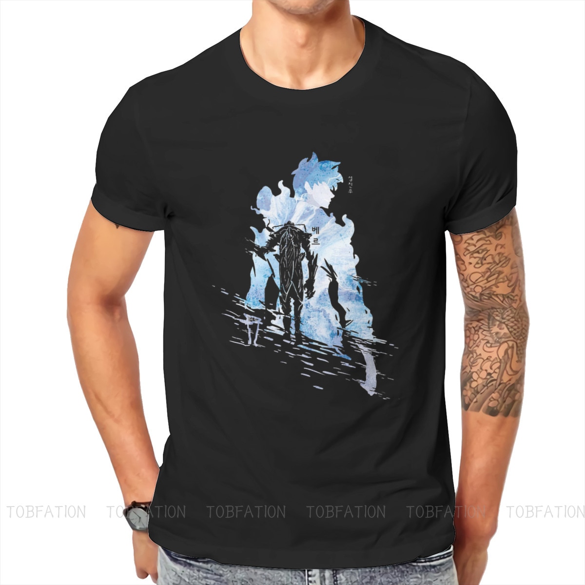Arrival Round Collar TShirt Solo Leveling Sung Jin Woo Yoo Jin Ho Anime Fabric Basic T - Solo Leveling Merch Store