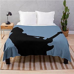 Eric Clapton Guitar Silhouette - Black Throw Blanket