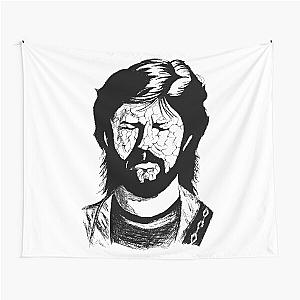 Poor Eric Clapton Black Portrait Pen Drawing Transparent Tapestry