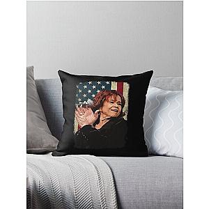 Vintage American Flag Etta James Legend Throw Pillow