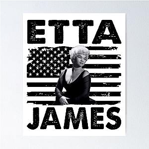 Retro American Flag Etta James Music Gift Poster