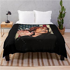 Vintage American Flag Etta James Legend Throw Blanket