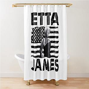 Retro American Flag Etta James Music Gift Shower Curtain