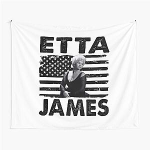 Retro American Flag Etta James Music Gift Tapestry