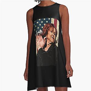 Vintage American Flag Etta James Legend A-Line Dress