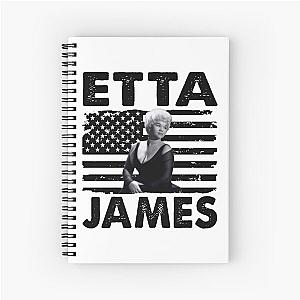 Retro American Flag Etta James Music Gift Spiral Notebook