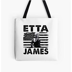 Retro American Flag Etta James Music Gift All Over Print Tote Bag