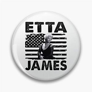 Retro American Flag Etta James Music Gift Pin