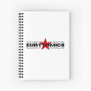 Eurythmics Logo Typographic Black Spiral Notebook