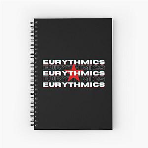 Eurythmics Logo Typographic Glitch Spiral Notebook