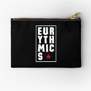 Eurythmics Vertical Typographic White Zipper Pouch