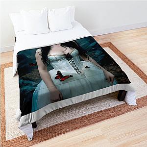 Amy Lee from Evanescence red butterfly in gothic forest Comforter