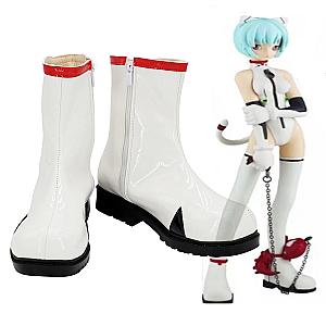 Evangalion Cosplay Merch: Rei Ayanami Cosplay Boots White Leather Shoes Custom Made Any Size