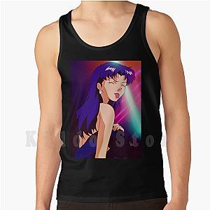 Evangelion Tank Top Merch: Misato Katsuragi Club Clubbing Lights Sad