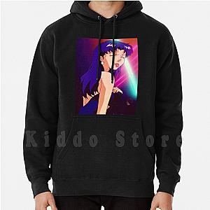 Evangelion Hoodie Merch:  Misato Katsuragi Club Clubbing Lights Sad