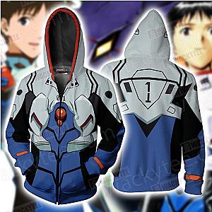 Evangelion Merch: Shinji Ikari 3D Zipper Hoodie
